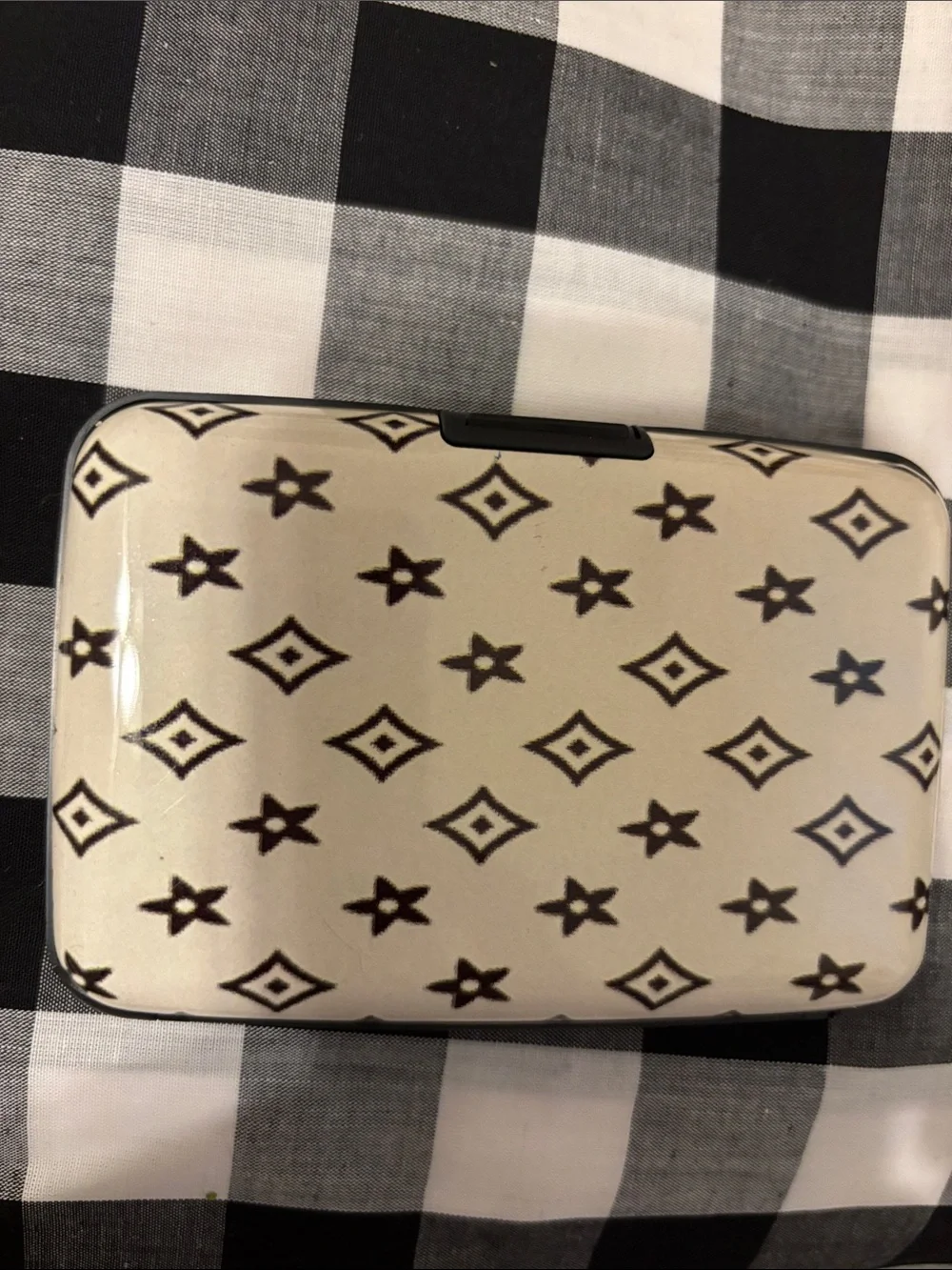 Cream and Black Patterned Card case